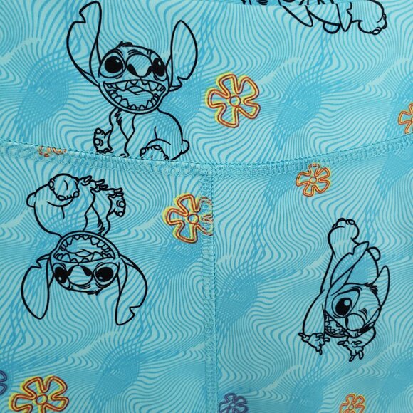Disney Blue Lilo and Stitch Floral Pattern Pockets Cute Pants Legging Size XS - Picture 10 of 15